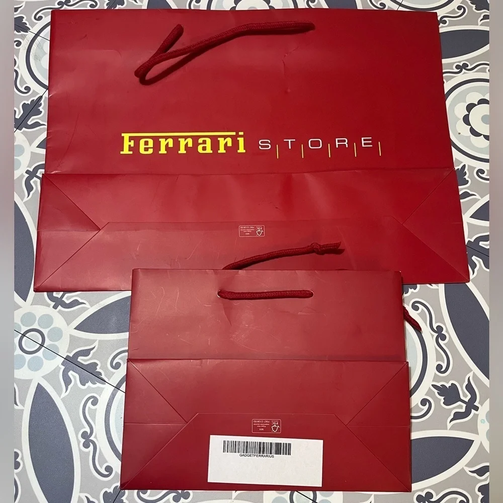 Ferrari Store Red and Yellow Gift Bags